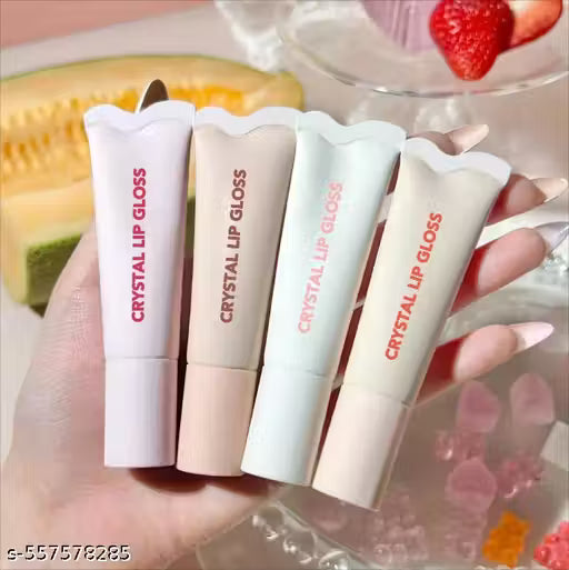 Crystal Glaze Moisturising Lip Oil Gloss with Lip Plumping (Pack of 2) (Random Shades)