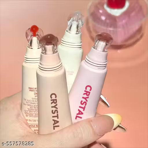 Crystal Glaze Moisturising Lip Oil Gloss with Lip Plumping (Pack of 2) (Random Shades)